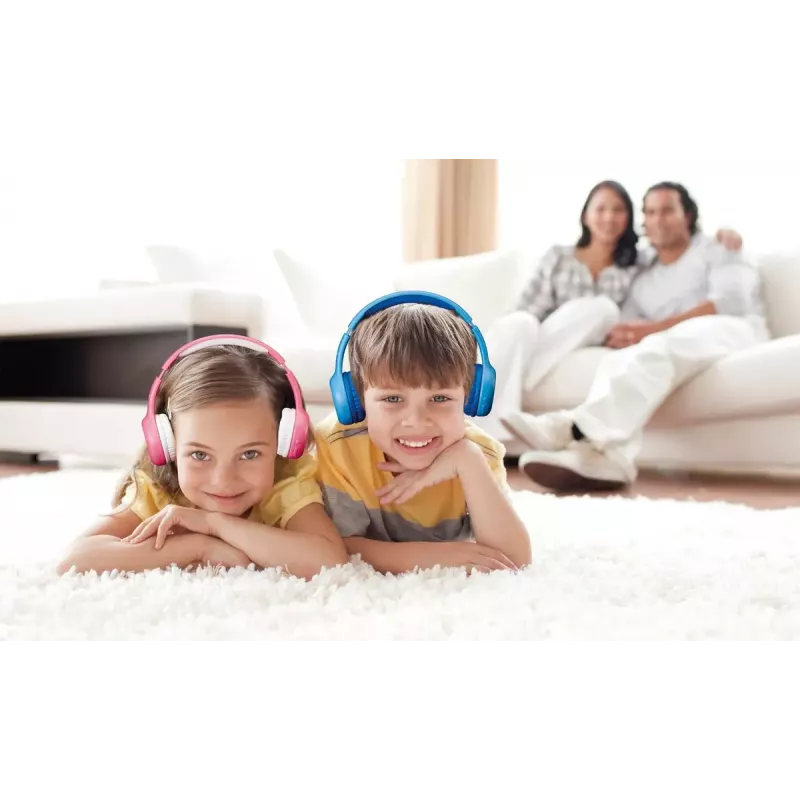 Lenco HPB-110PK bērnu Bluetooth austiņas ar skaļuma ierobežotāju (rozā)