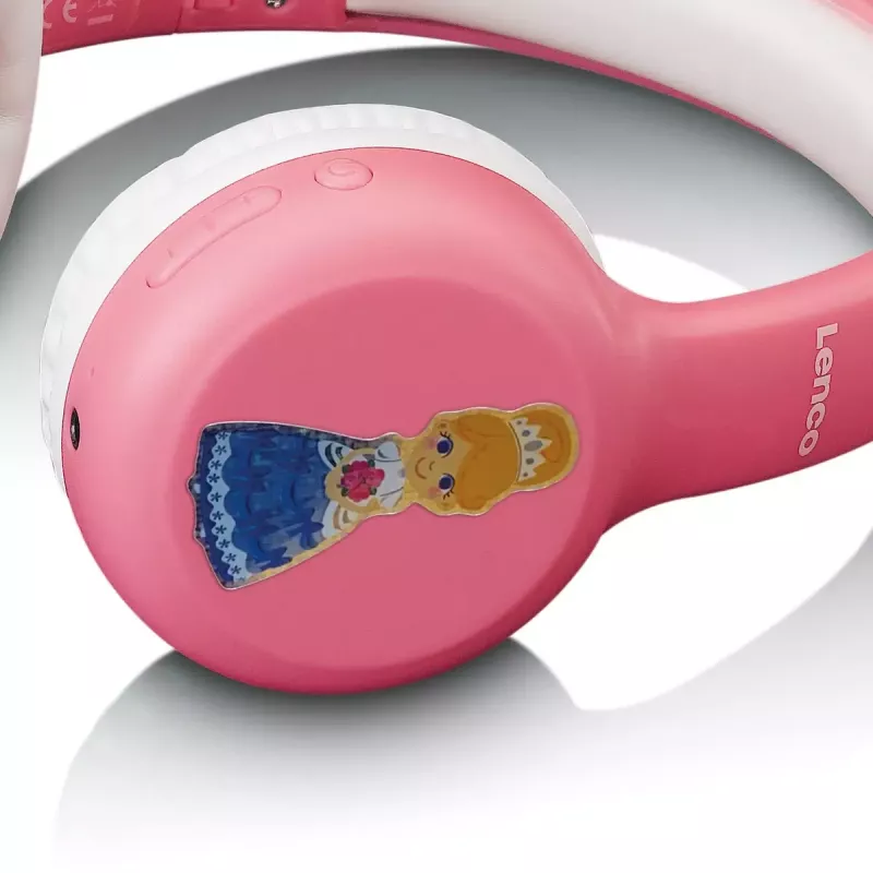 Lenco HPB-110PK bērnu Bluetooth austiņas ar skaļuma ierobežotāju (rozā)