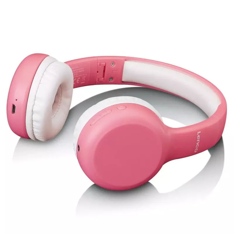 Lenco HPB-110PK bērnu Bluetooth austiņas ar skaļuma ierobežotāju (rozā)