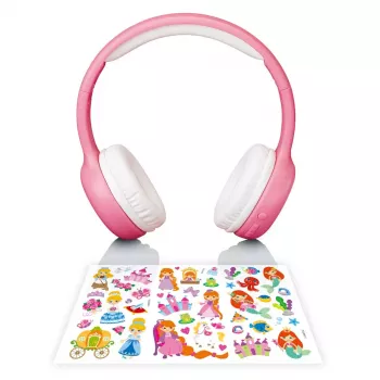 Lenco HPB-110PK bērnu Bluetooth austiņas ar skaļuma ierobežotāju (rozā)
