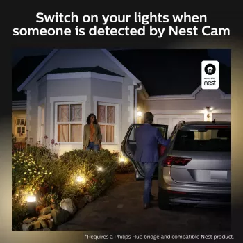 Philips Hue White Welcome Floodlight āra viedā sienas lampa, 20.5W LED, melna
