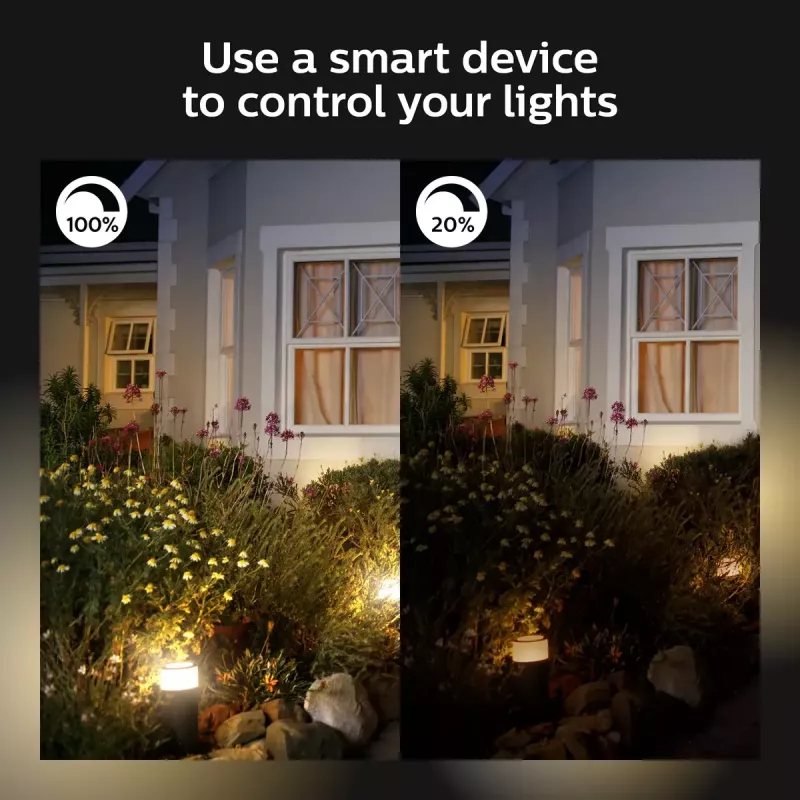 Philips Hue White Welcome Floodlight āra viedā sienas lampa, 20.5W LED, melna