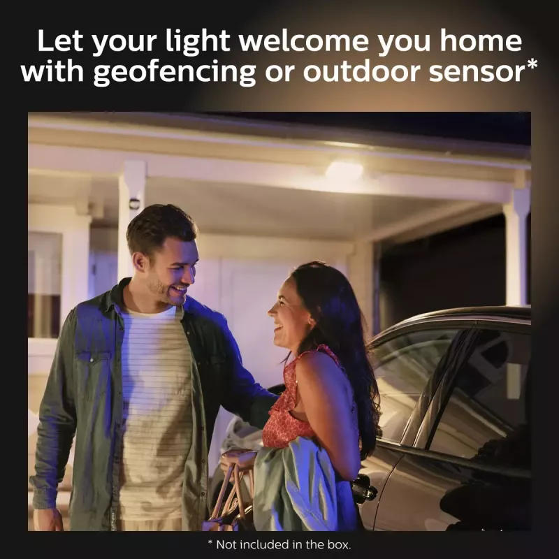 Philips Hue White Welcome Floodlight āra viedā sienas lampa, 20.5W LED, melna