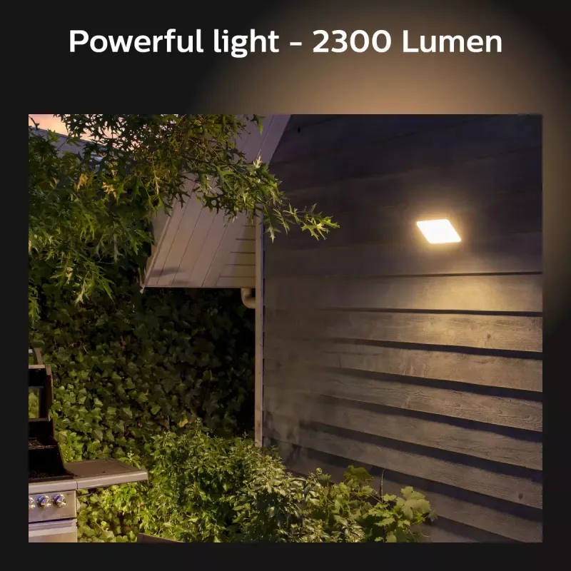 Philips Hue White Welcome Floodlight āra viedā sienas lampa, 20.5W LED, melna
