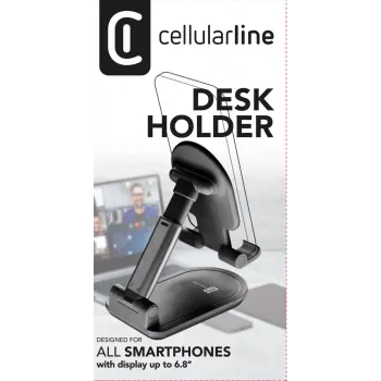 Cellularline Desk Holder - Salokāms galda statīvs viedtālruņiem un planšetdatoriem