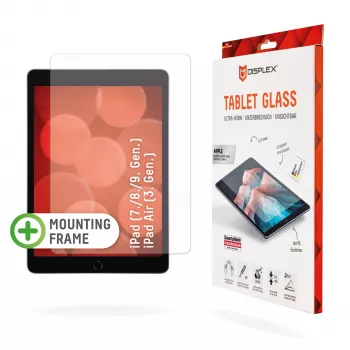 Displex Tablet Glass (9H) Apple iPad (7./8./9. Gen.)/Air (3. Gen.) ar Eco montāžas rāmi, nesalaužams, īpaši plāns, neredzams