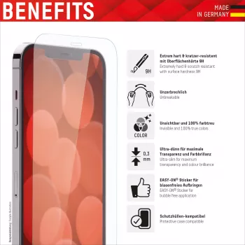 Displex Smart Glass (9H) Apple iPhone 13/13 Pro/14/16e/17e, uzstādīšanas uzlīme, nesalaužams
