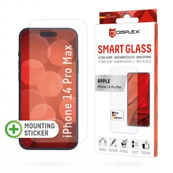 Displex Smart Glass (9H) aizsargstikls Apple iPhone 14 Pro Max, ar montāžas uzlīmi, nesalaužams, īpaši plāns, neredzams