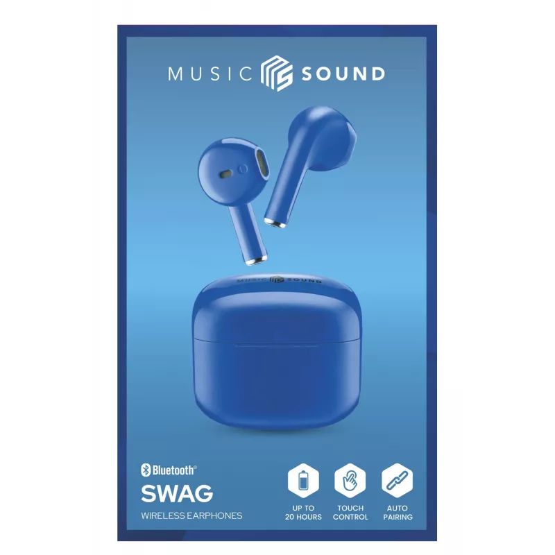 Music Sound SWAG kapsulas formas Bluetooth austiņas, tirkīza