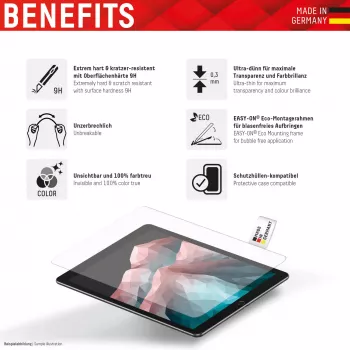 Displex Tablet Glass (9H) Apple iPad 10,9 collu (10. paaudze, 2022)/11 collu (2025) — nesalaužams stikls ar Eco montāžas rāmi