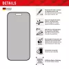 Displex Privātuma aizsargstikls (10H) Apple iPhone 15/15 Pro, ar Eco montāžas rāmi, privātuma filtrs