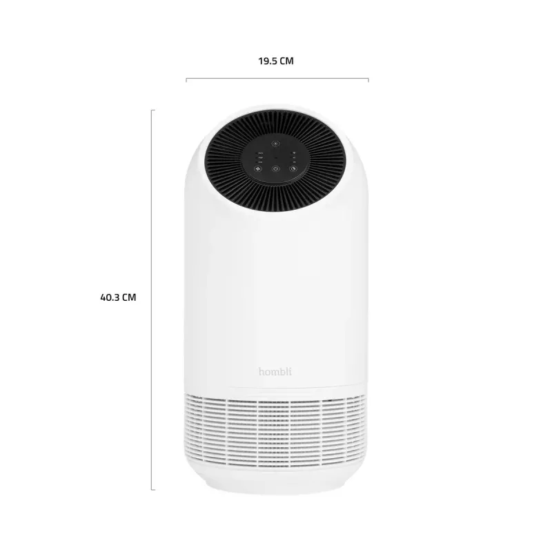 Gaisa attīrītājs Hombli Smart Air Purifier Avanca International BV, trokšņu līmenis 30 dB, balts/melns