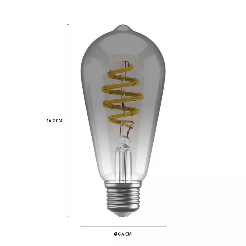 Hombli HBEB-0211 viedā spuldze, E27, 5.5 W, Wi-Fi, pelēka