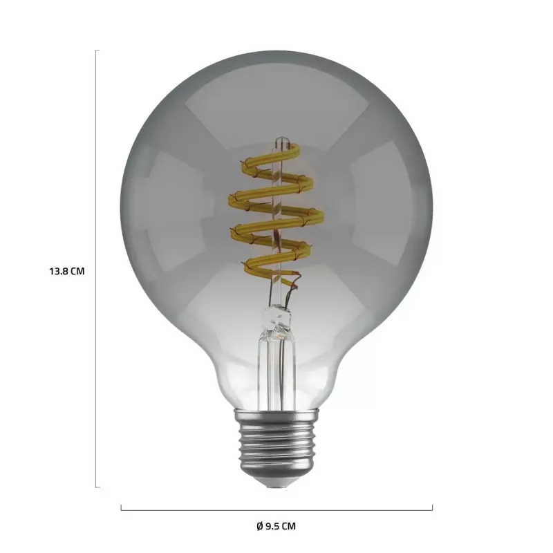 Hombli HBEB-0311 viedā kvēldiega lampa, E27, G95, CCT, dūmkrāsas