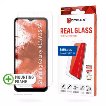Displex ekrāna aizsargstikls (10H) Samsung A15/A15 5G, Eco montāžas rāmis, izturīgs pret skrāpējumiem