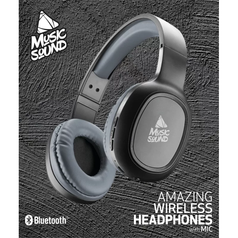 Music Sound Basic Bluetooth austiņas ar mikrofonu un tālvadību
