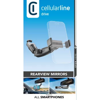 Cellularline Spin Mirror Black pasīvais telefona turētājs spogulī