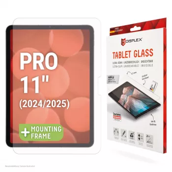 Displex Tablet Glass (9H) Apple iPad Pro 11'' (2025/2024), Eco Montāžas Rāmis, nesalaužams, īpaši plāns, neredzams