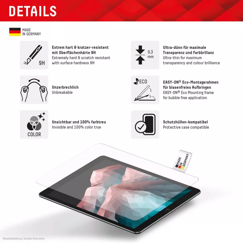 Displex Tablet Glass (9H) Apple iPad Pro 11'' (2025/2024), Eco Montāžas Rāmis, nesalaužams, īpaši plāns, neredzams