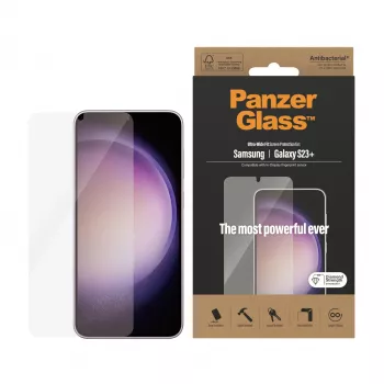 Aizsargstikls PanzerGlass Samsung Galaxy S23 Plus Ultra-Wide Fit, pret skrāpējumiem un triecieniem