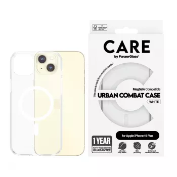 PanzerGlass CARE™ by ® Urban Combat Caurspīdīgs Balts MagSafe iPhone 15 Plus