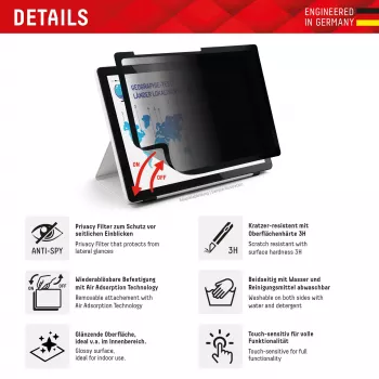 Displex TABLET PRIVACY SAFE noņemams 2-virzienu privātuma filtrs iPad Pro 11'' (2025/2024)