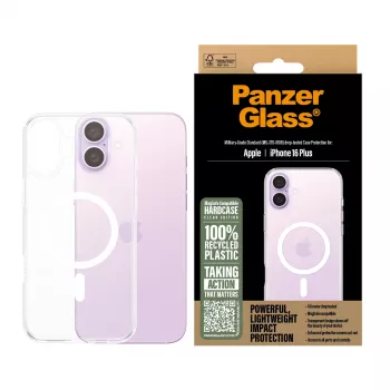 PanzerGlass HardCase Caurspīdīgs ar Baltu MagSafe iPhone 16 Plus