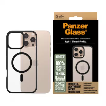 PanzerGlass® HardCase Caurspīdīgs Melns ar MagSafe & Rāmi iPhone 16 Pro Max