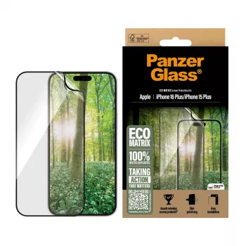 PanzerGlass® ECO MATRIX Ekrāna aizsargs iPhone 16 Plus | 15 Plus | Ultra-Wide Fit