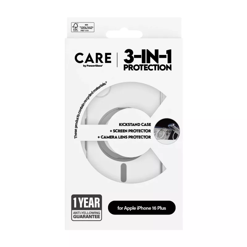 PanzerGlass CARE™ by ® 3-in-1 Ceramic Bundle iPhone 16 Plus