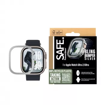 PanzerGlass SAFE. by® Bling Bumper Silver Apple Watch Ultra 3 | Ultra 2 | Ultra | 49mm