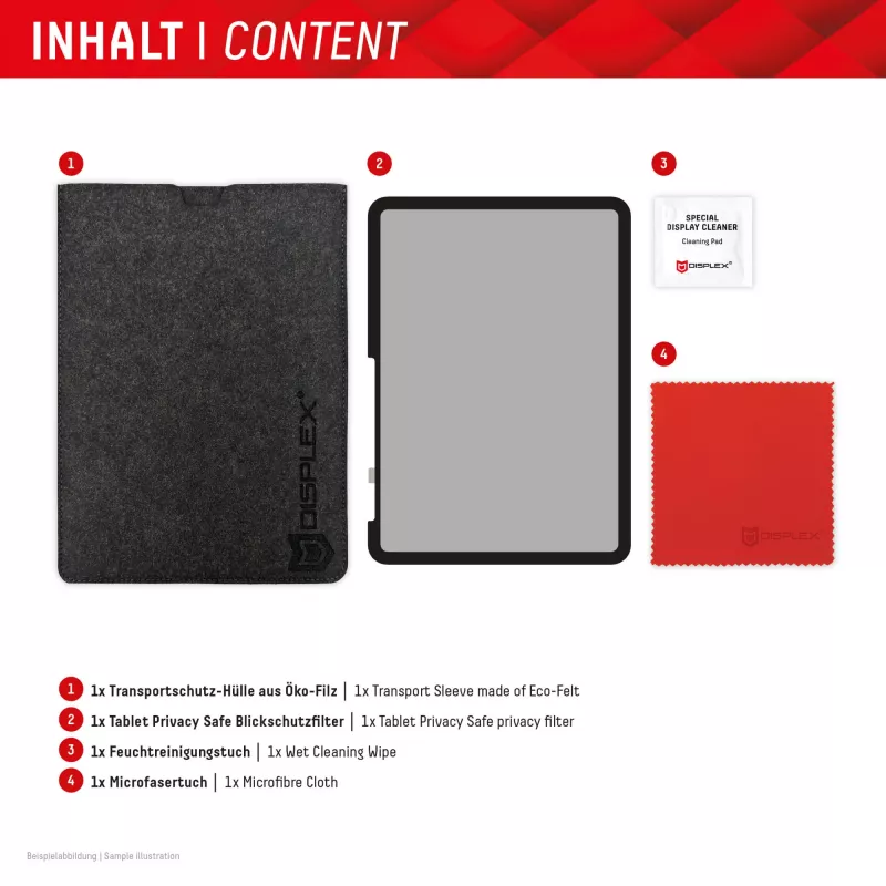 Displex TABLET PRIVACY SAFE noņemams 2-virzienu privātuma filtrs iPad 10,9 collu (10. paaudze) / iPad Air 11 collu (2024/2025)