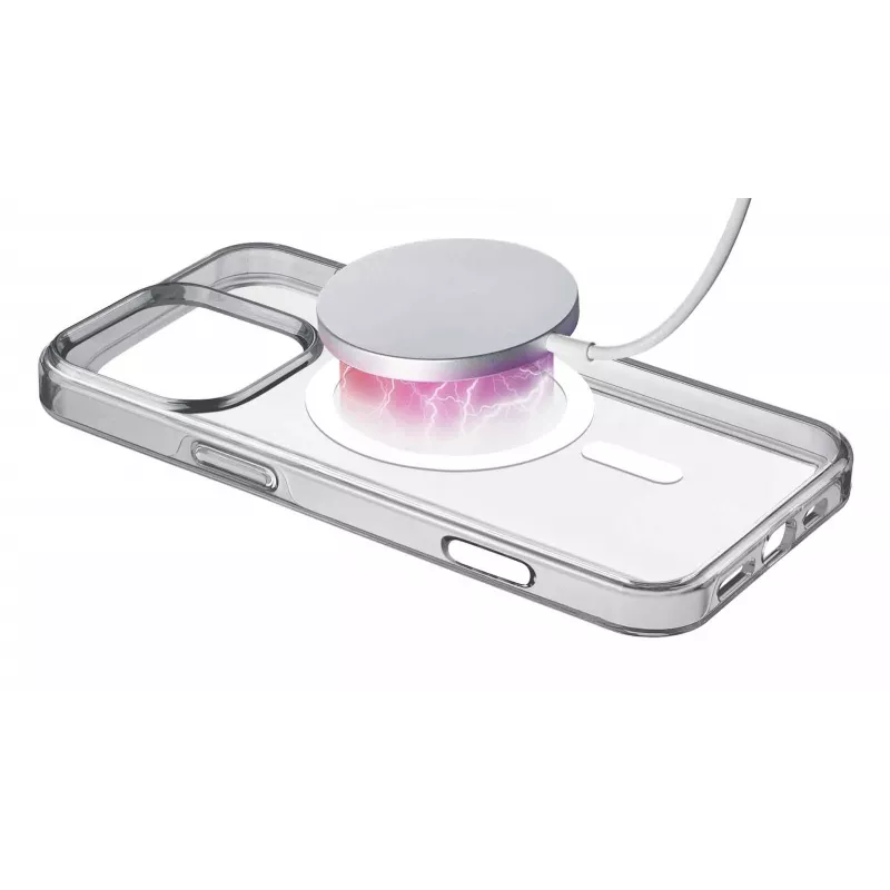 Cellularline Gloss Mag - iPhone 16 Pro Max magnētiskais caurspīdīgais vāciņš ar integrētiem magnētiem bezvadu uzlādei un MagSafe stiprinājumiem