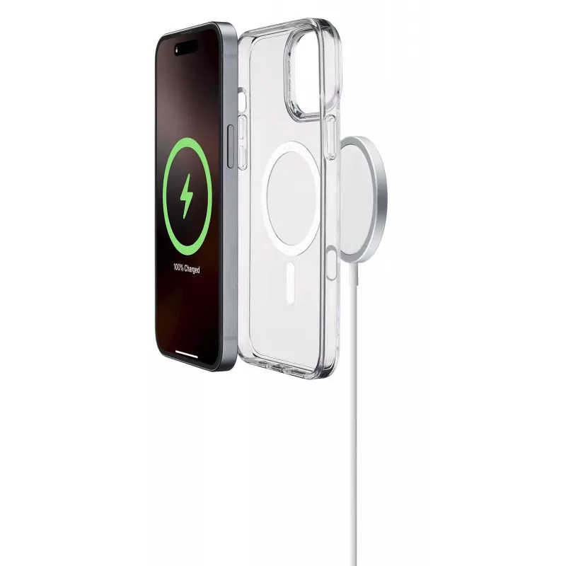 Cellularline Gloss Mag - iPhone 16 Pro Max magnētiskais caurspīdīgais vāciņš ar integrētiem magnētiem bezvadu uzlādei un MagSafe stiprinājumiem