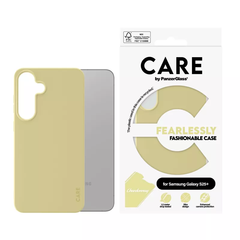 PanzerGlass CARE™ by ® Case Chardonnay Samsung Galaxy S25+ vāciņš, dzeltens
