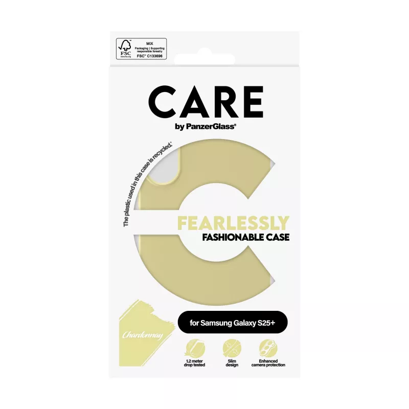 PanzerGlass CARE™ by ® Case Chardonnay Samsung Galaxy S25+ vāciņš, dzeltens