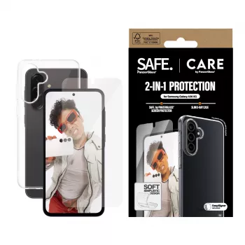 PanzerGlass CARE 2-in-1 komplekts Samsung Galaxy A35 5G — ekrāna aizsargs un aizsargmaciņš