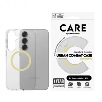 PanzerGlass CARE™ by ® Urban Combat Case Caurspīdīgs w. Chardonnay Qi Savietojams Samsung Galaxy S25+