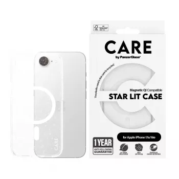 PanzerGlass CARE® Flagship Case Urban Combat Star Lit White Qi saderīgs iPhone 16e