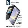 Cellularline Book Agenda Samsung Galaxy S25+ ādas efekta grāmatas vāciņš ar magnētisku aizdari