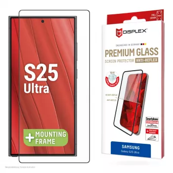 Displex Premium ekrāna aizsargs (Pilna pārklājuma, 10H) Samsung Galaxy S25 Ultra, Eco montāžas rāmis, Pilns pārklājums