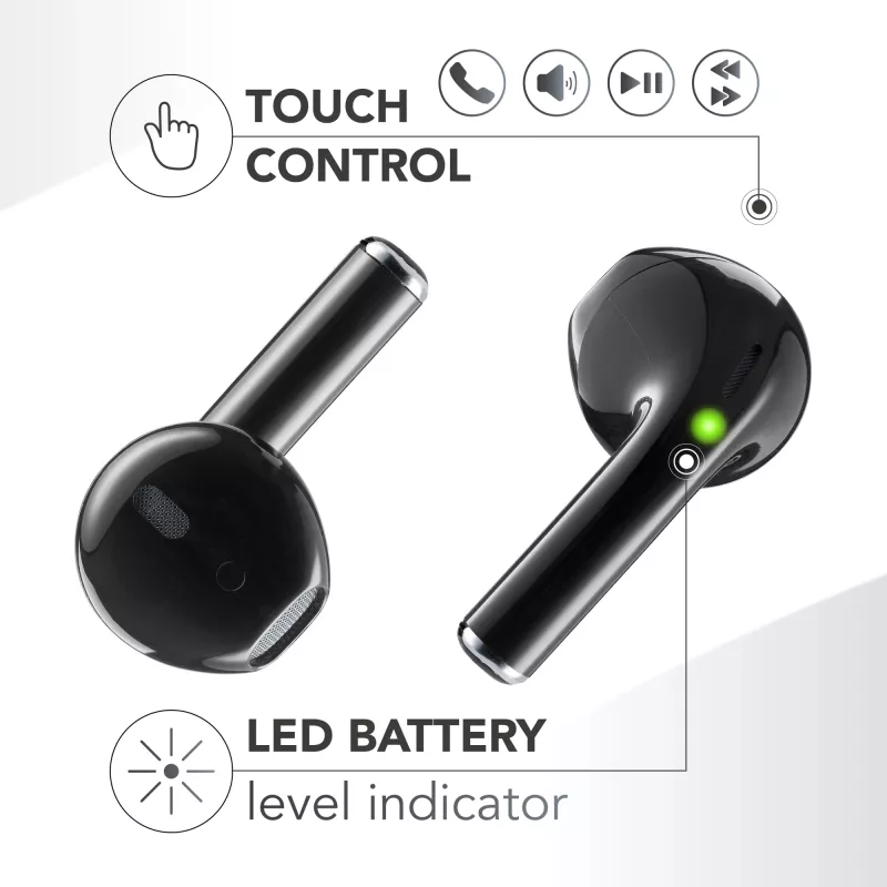 Music Sound SPARK TWS austiņas ar LED displeju, rozā