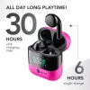 Music Sound SPARK TWS austiņas ar LED displeju, rozā