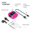 Music Sound SPARK TWS austiņas ar LED displeju, rozā