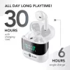 Music Sound SPARK TWS austiņas ar LED displeju, baltas