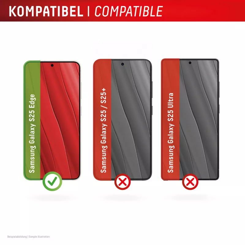 Displex ekrāna aizsargstikls + maciņš Samsung Galaxy S25 Edge, EASY-ON® Eco montāžas rāmis, skrāpējumu izturīgs