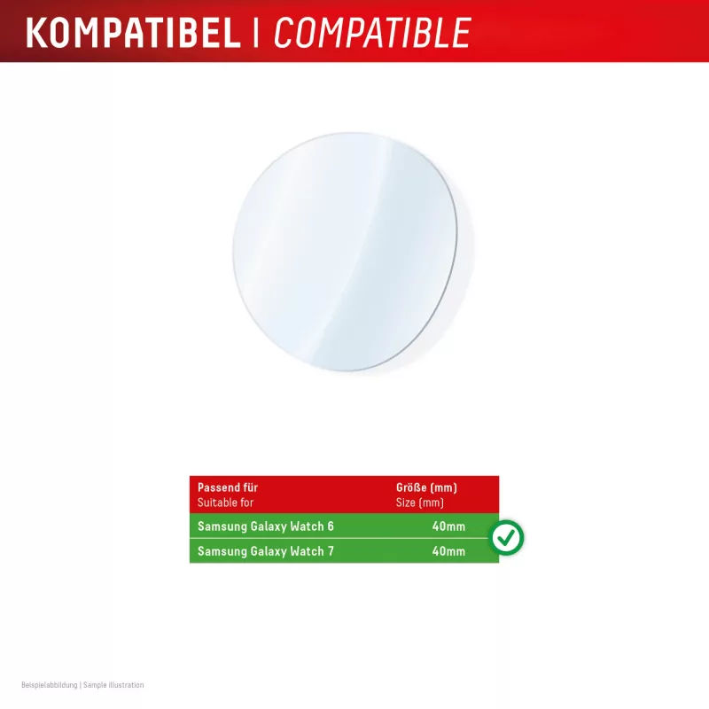 Displex 9H Stikls Galaxy Watch 7/6 (40mm), 2-Pack, Īpaši Plāns, Bezrāmja, Prettraipu, Ražots Vācijā
