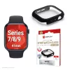 PanzerGlass Displex 10H Rūdīta Stikla Pilna Korpusa Aizsardzība Apple Watch 41mm (Series 9/8/7), IP68, Snap-On, Melns Matēts