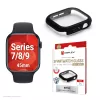 Displex 10H rūdīts stikls Apple Watch 9/8/7 (45mm), pilna korpusa aizsardzība, IP68, uzspraužams, matēti melns