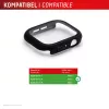 Displex 10H rūdīts stikls Apple Watch 9/8/7 (45mm), pilna korpusa aizsardzība, IP68, uzspraužams, matēti melns